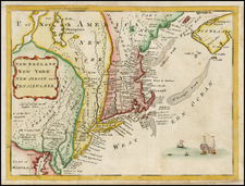 New England and Mid-Atlantic Map By Herman Moll