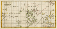 Atlantic Ocean, North America, Pacific and Canada Map By Denis Diderot / Didier Robert de Vaugondy