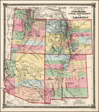 Southwest and Rocky Mountains Map By H.H. Lloyd / Warner & Beers