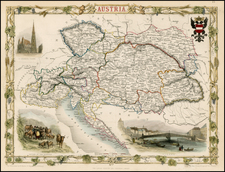 Austria Map By John Tallis