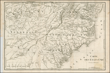 South and Southeast Map By Francois A.F. La Rochefoucault-Liancourt