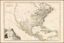 United States and North America Map By Louis Brion de la Tour / Esnauts & Rapilly