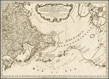 Polar Maps, Alaska, Japan, Other Islands, Pacific, Russia in Asia and Canada Map By Gerhard Friedrich Muller / Marc Michel Rey