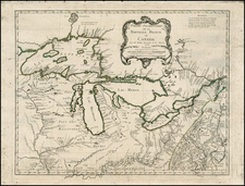 Midwest and Canada Map By Jacques Nicolas Bellin