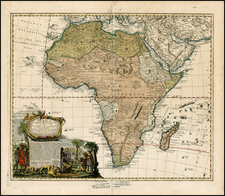 Africa and Africa Map By Homann Heirs