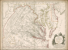 Mid-Atlantic and Southeast Map By Gilles Robert de Vaugondy