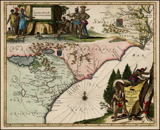 Mid-Atlantic and Southeast Map By Arnoldus Montanus