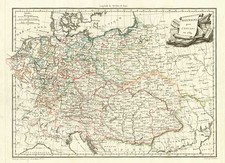 Europe, Austria, Poland, Hungary and Germany Map By Conrad Malte-Brun