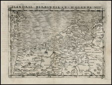 Netherlands and Luxembourg Map By Giacomo Gastaldi