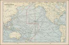 World, Australia & Oceania, Pacific and Oceania Map By George F. Cram