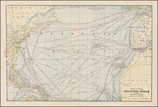 Atlantic Ocean Map By George F. Cram