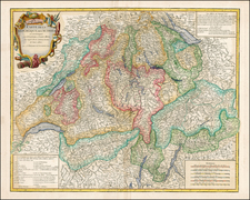 Switzerland Map By Gilles Robert de Vaugondy