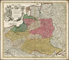 Poland, Russia, Ukraine and Baltic Countries Map By Johann Baptist Homann