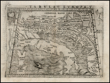 Balkans and Italy Map By Giacomo Gastaldi