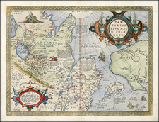 Southwest, Alaska, China, Japan, Central Asia & Caucasus, Russia in Asia and California Map By Abraham Ortelius