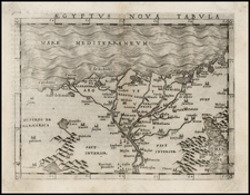 Middle East, Egypt and North Africa Map By Giacomo Gastaldi