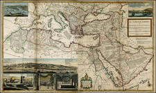 Turkey, Mediterranean, Middle East, Holy Land, Turkey & Asia Minor, Egypt, North Africa and Greece Map By Herman Moll