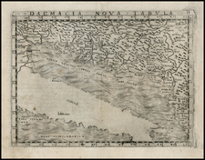 Balkans and Italy Map By Giacomo Gastaldi