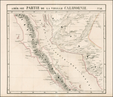 Mexico and Baja California Map By Philippe Marie Vandermaelen