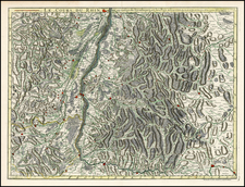 Switzerland, France, Germany and Nord et Nord-Est Map By Guillaume De L'Isle