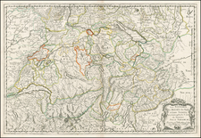 Switzerland and Italy Map By Nicolas Sanson