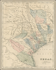 Texas and Southwest Map By Thomas Gamaliel Bradford