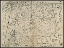 British Isles Map By Giacomo Gastaldi