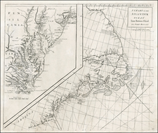 New England, Mid-Atlantic, Pennsylvania, Delaware, Southeast, Virginia and Eastern Canada Map By Edmond Halley / Nathaniel Cutler