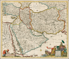 Central Asia & Caucasus, Middle East, Turkey & Asia Minor, Egypt and Balearic Islands Map By Cornelis II Danckerts