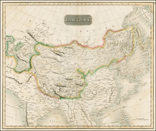 China, Central Asia & Caucasus and Russia in Asia Map By John Thomson