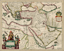 Turkey, Mediterranean, Middle East, Turkey & Asia Minor and Balearic Islands Map By Willem Janszoon Blaeu