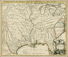 United States, South, Southeast, Texas, Midwest and Plains Map By John Senex