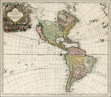 South America and America Map By John Senex