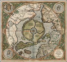 World, Polar Maps and Alaska Map By Gerard Mercator