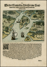 Florida and Southeast Map By Theodor De Bry