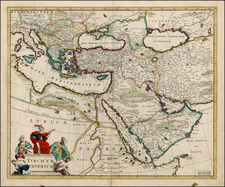 Turkey, Mediterranean, Middle East, Turkey & Asia Minor and Greece Map By Frederick De Wit