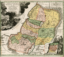 Holy Land Map By Johann Baptist Homann