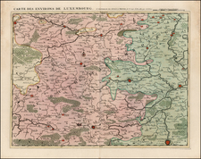 Luxembourg Map By Johannes Covens  &  Cornelis Mortier