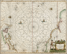 Atlantic Ocean, New England, South America and Canada Map By Hendrik Doncker