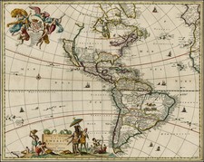 Western Hemisphere, South America, New Zealand and America Map By John Ogilby