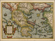 Balkans, Balearic Islands and Greece Map By Abraham Ortelius