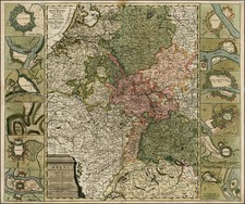 Netherlands, Switzerland, France and Germany Map By Abraham Allard