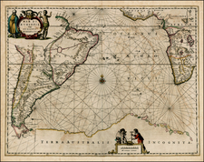 Polar Maps, Atlantic Ocean, South America, South Africa and West Africa Map By Jan Jansson