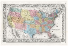 United States Map By Joseph Hutchins Colton