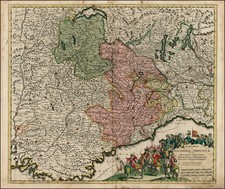 Switzerland, France and Italy Map By Cornelis II Danckerts