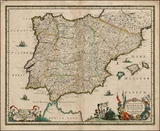 Spain and Portugal Map By Hugo Allard