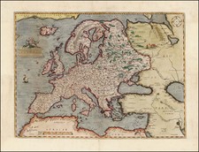 Europe Map By Abraham Ortelius