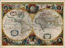 World and World Map By Henricus Hondius