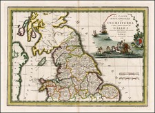 British Isles and France Map By Giovanni Maria Cassini