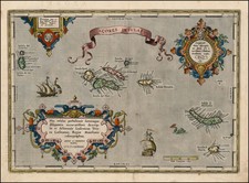 Atlantic Ocean, Portugal and Balearic Islands Map By Abraham Ortelius